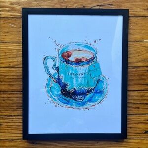 Oliver Gal 8x10 Aqua Tea Cup Fashion & Glam Wall Art Print - Fashion Lifestyle